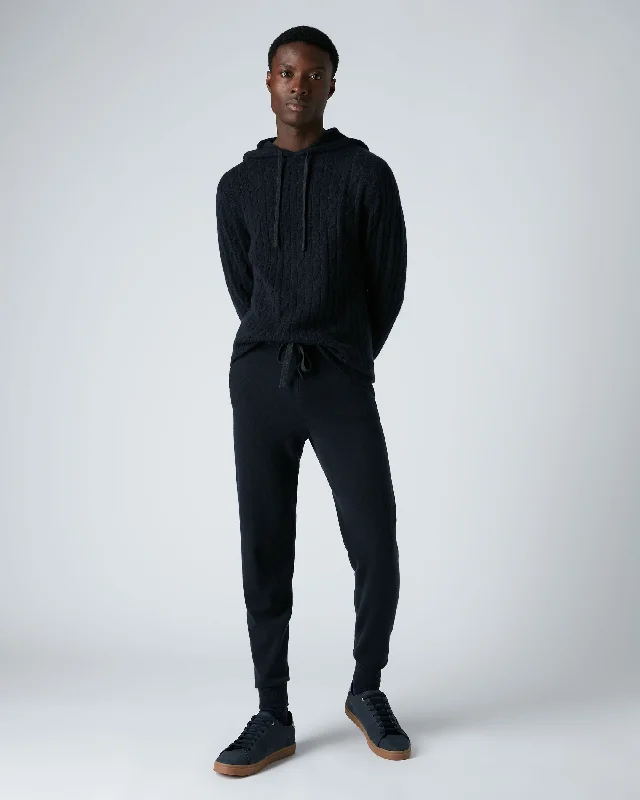 Men's Velcro-Closure Pants for ConvenienceMen's Brompton Cashmere Jogger Navy Blue