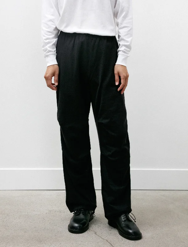 Men's Patterned Pants with StripesWool Knit Knee-Tucked Pants Navy