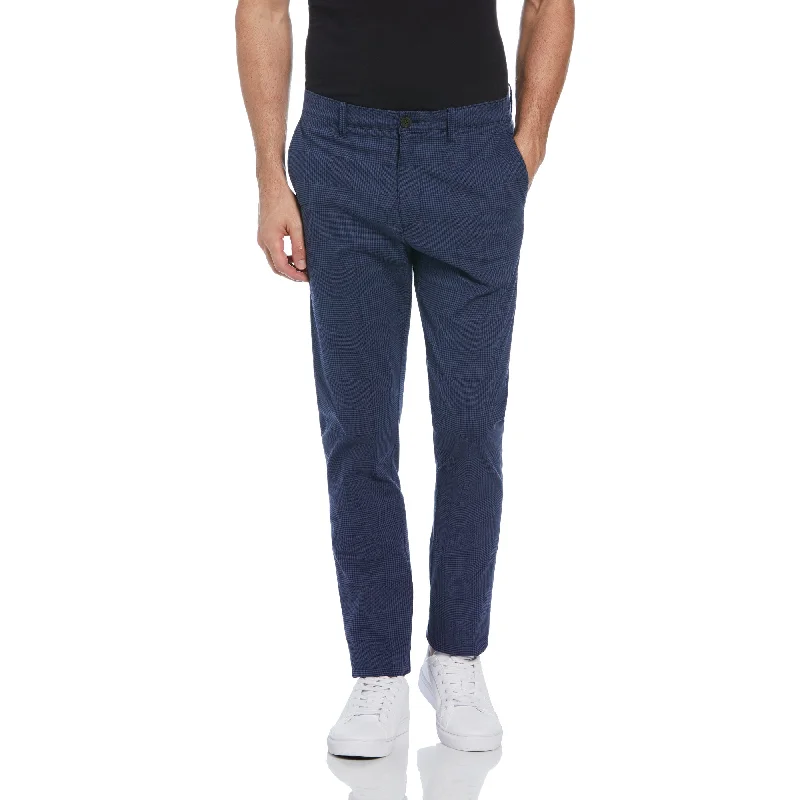 Men's Patterned Pants with PlaidsCotton Blend Slim Fit Plaid Pants