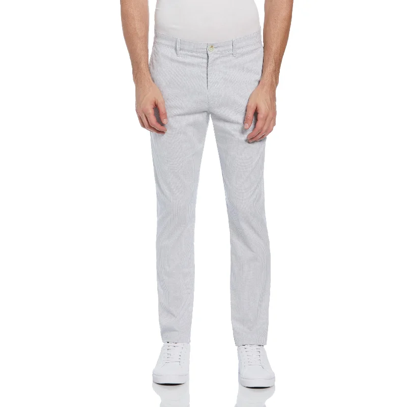 Men's Pants with Flap PocketsCotton Blend Slim Fit Plaid Pants