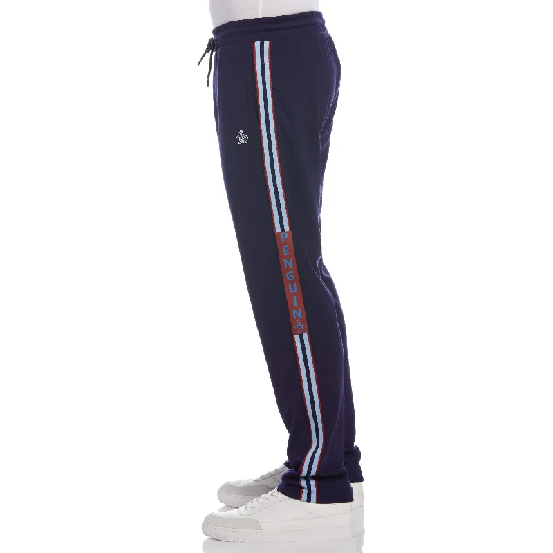 Men's Pants with Wrinkle-Resistant FabricRetro Taped Track Pant