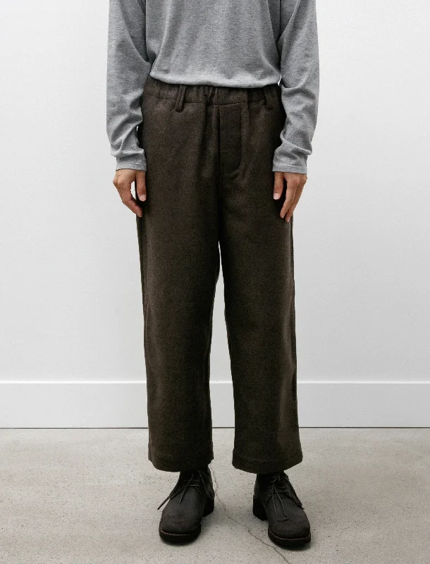 Men's Pants with Reflective Stripes for SafetyElastic Pant Brushed Cashmere Wool Twill Olive/Black