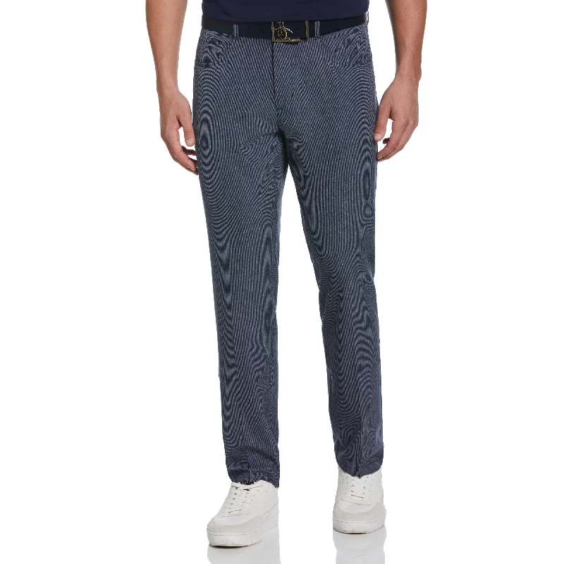 Men's Denim Shorts for SummerFlat Front Fine Line Print Golf Pant