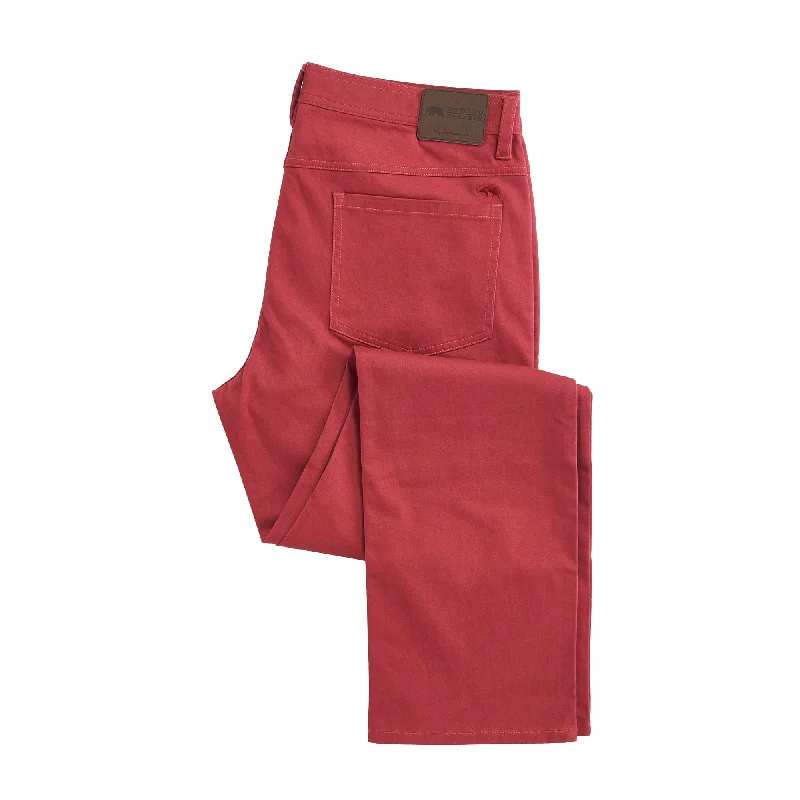 Men's Pants with Contrast WaistbandsFlex Five Pocket Stretch Pant Earth Red