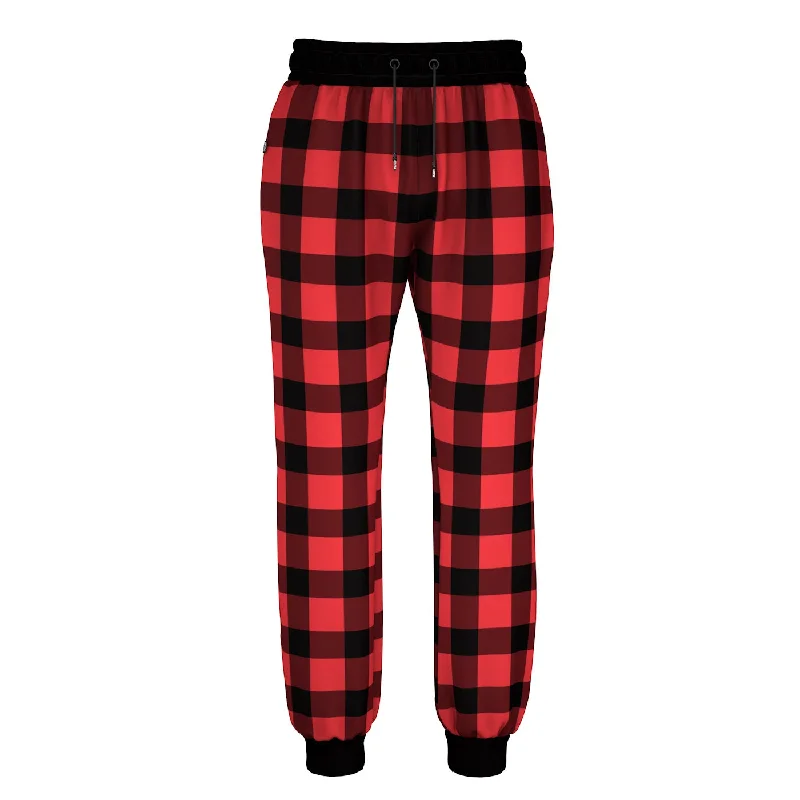 Men's Zippered Pants for SecurityGingham Sweatpants