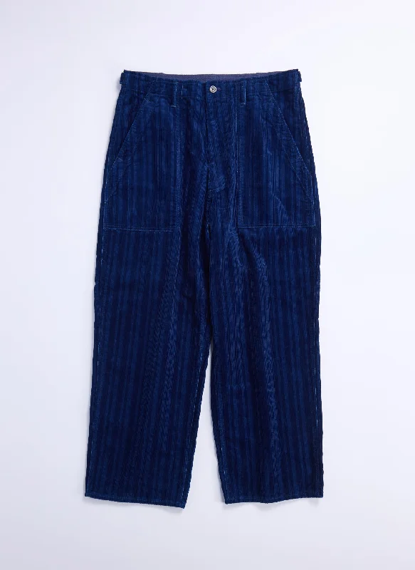 Men's Pants with Water-Resistant FabricIndigo Cotton Corduroy Baker Pants
