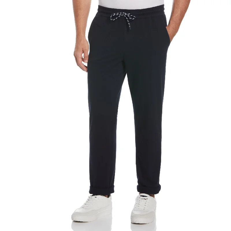 Men's Pants with Adjustable CuffsJersey Pull On Drawstring Pants