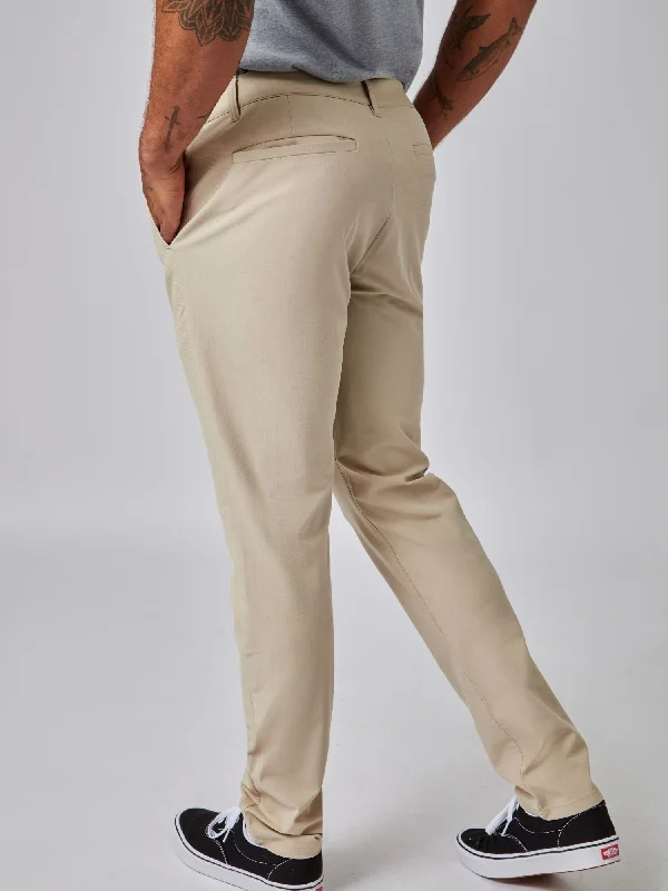 Men's Pants with Hidden ButtonsKhaki Stretch Tech Pant