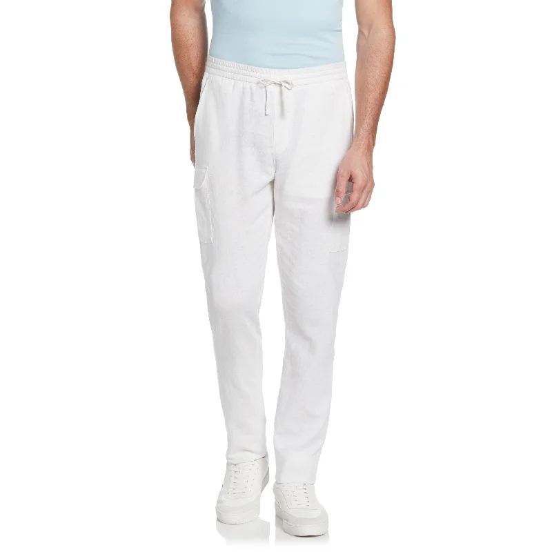 Men's Pants with Side PocketsLinen Blend Cargo Pant