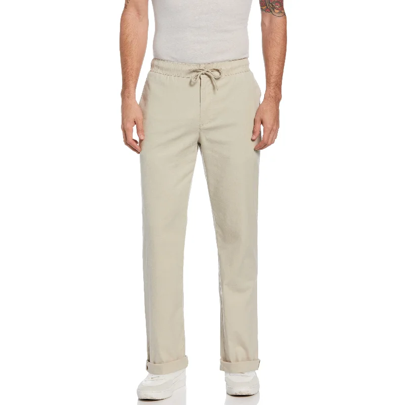 Men's Pants with Belt LoopsLinen Blend Pull-On Pants