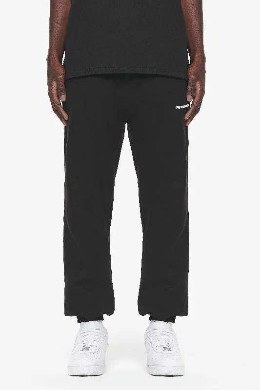 Men's Zippered Pants for SecurityLogo Heavy Sweat Jogger Black Gum