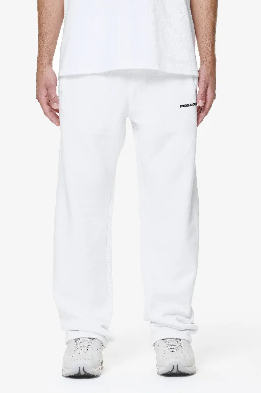 Men's Pants with Water-Resistant FabricLogo Wide Sweat Pants White Gum