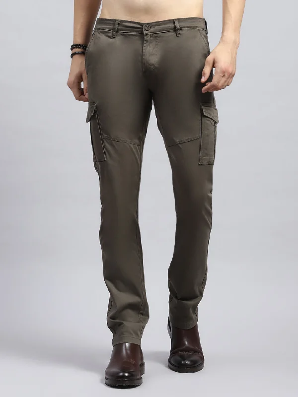 Casual Men's ChinosMen Olive Solid Cargo Cargo