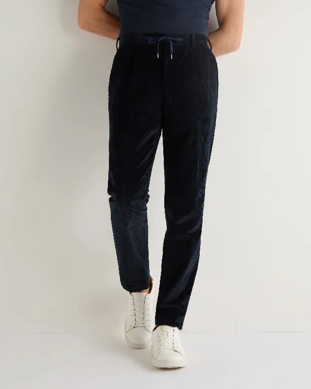 Men's Patterned Pants with Geometric DesignsMen's Atrani Cord Trousers Navy Blue