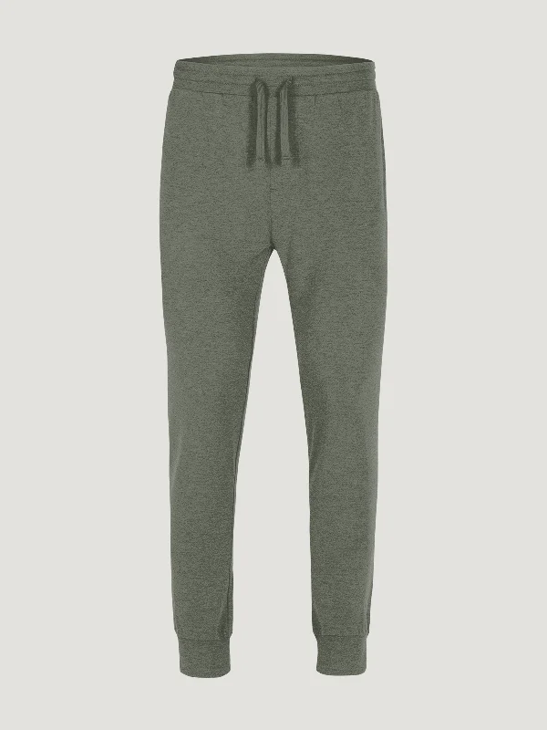 Men's Pants with Contrast Fabric PanelsMercury Green Day Off Jogger