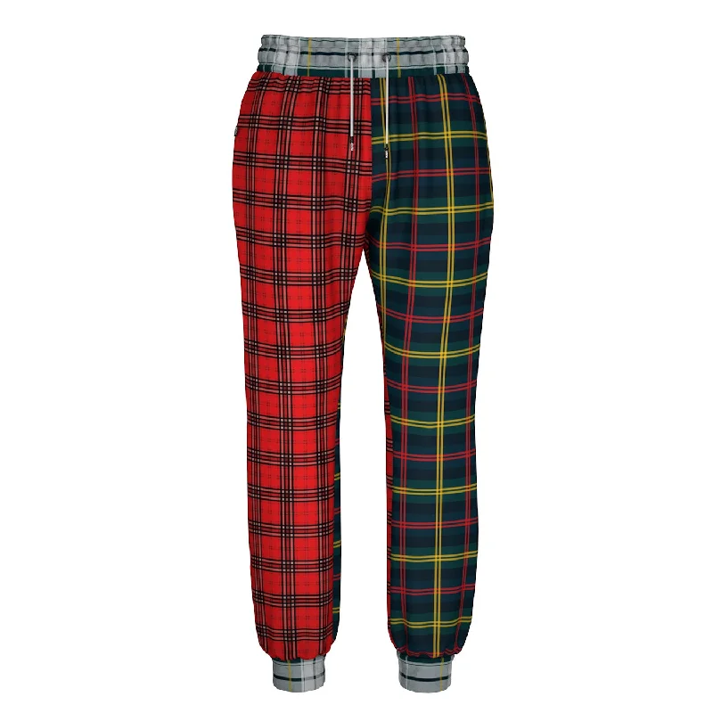 Men's Patterned Pants with Animal PrintsPlaid Combined Sweatpants