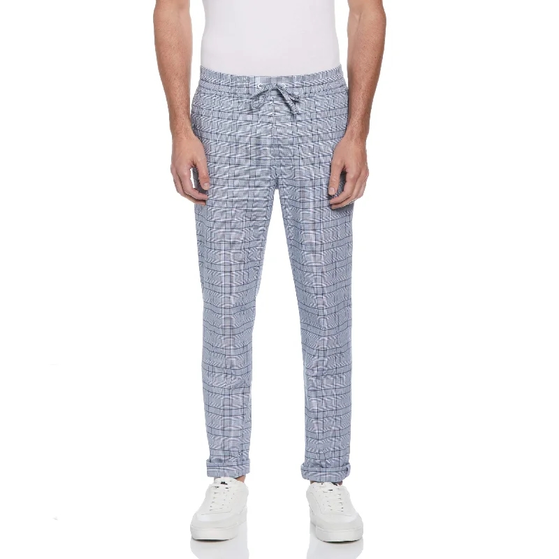Men's High-Waisted Pants for a Retro StylePlaid Drawstring Pant