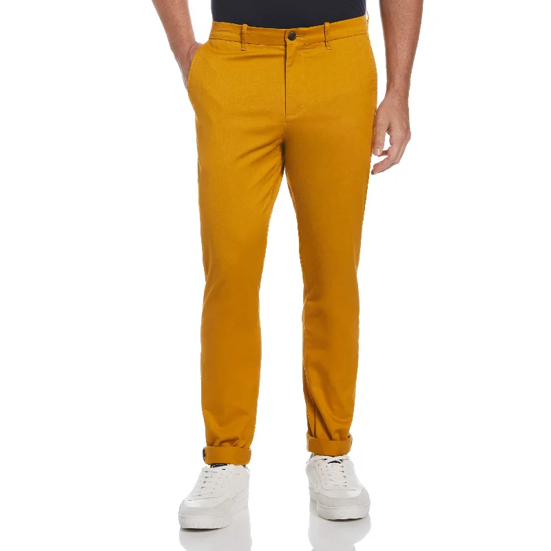 Men's Pants with Contrast StitchingPremium Slim Fit Stretch Chino