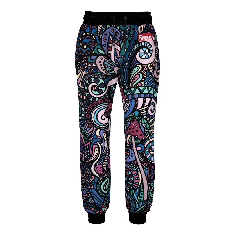 Men's Pants with Contrast Fabric PanelsShrooms Sweatpants
