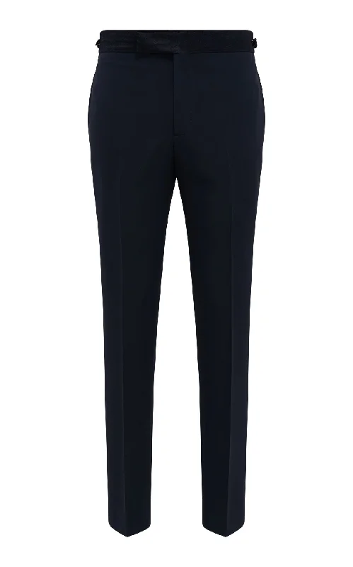 Men's Tapered Pants for a Slimming EffectSimons Pant in Black Silk Wool Cady