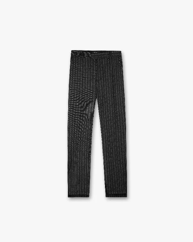Men's Pants with Reflective Stripes for SafetyStepped Hem Pant - Black Pinstripe