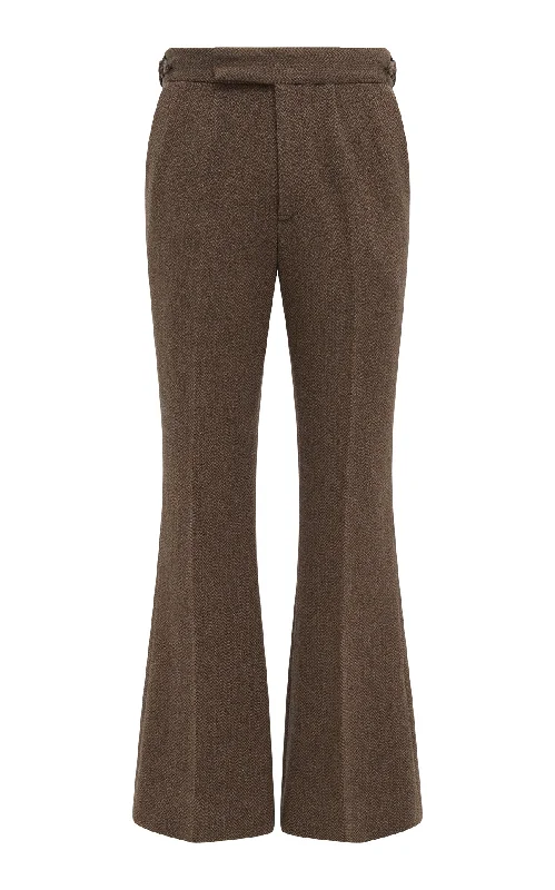 Men's Board Shorts for SurfingStevie Pant in Chocolate Multi Virgin Wool Cashmere Herringbone