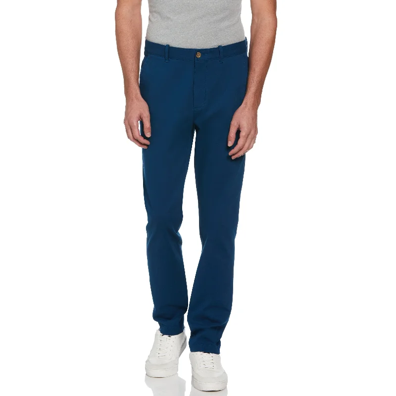Men's Pants with Hidden PocketsTwill Slim Fit Chino
