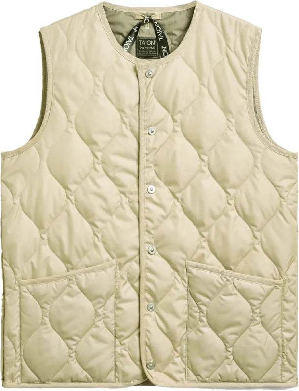 Men's Coats with Hidden PocketsMilitary Crew Neck Button Down Vest - Unisex|-|Veste Militaire en duvet à col rond - Unisexe