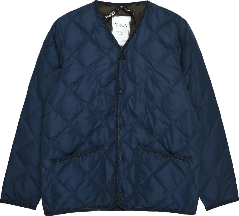 Men's Coats with Vintage StylePiping V-Neck Down Cardigan - Unisex|-|Cardigan en duvet à col en V Piping - Unisexe