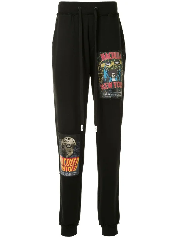 Men's Relaxed-Fit Pants for ComfortVINTAGE POSTER KNIT JOGGER BLACK