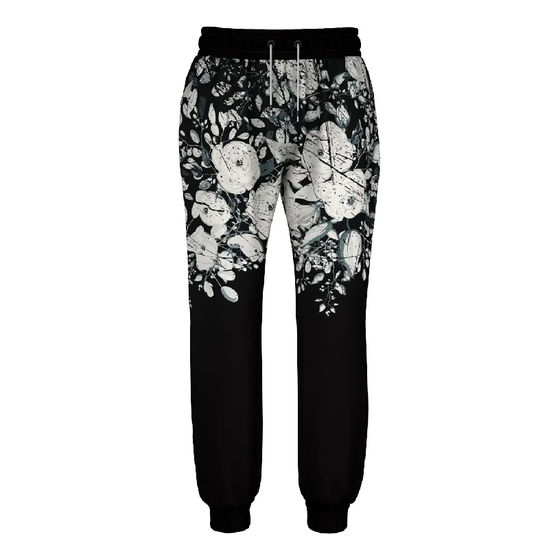 Men's Running Pants for ExerciseWhite Rose Blossom Sweatpants