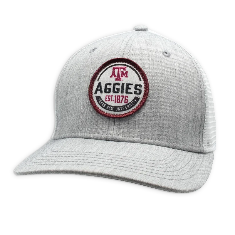 Texas A&M Aggies Circle Patch Grey Mesh Hat