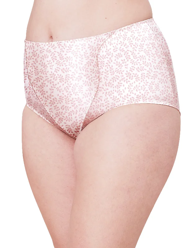Pink Leaf Print/Sheer Pale Pink